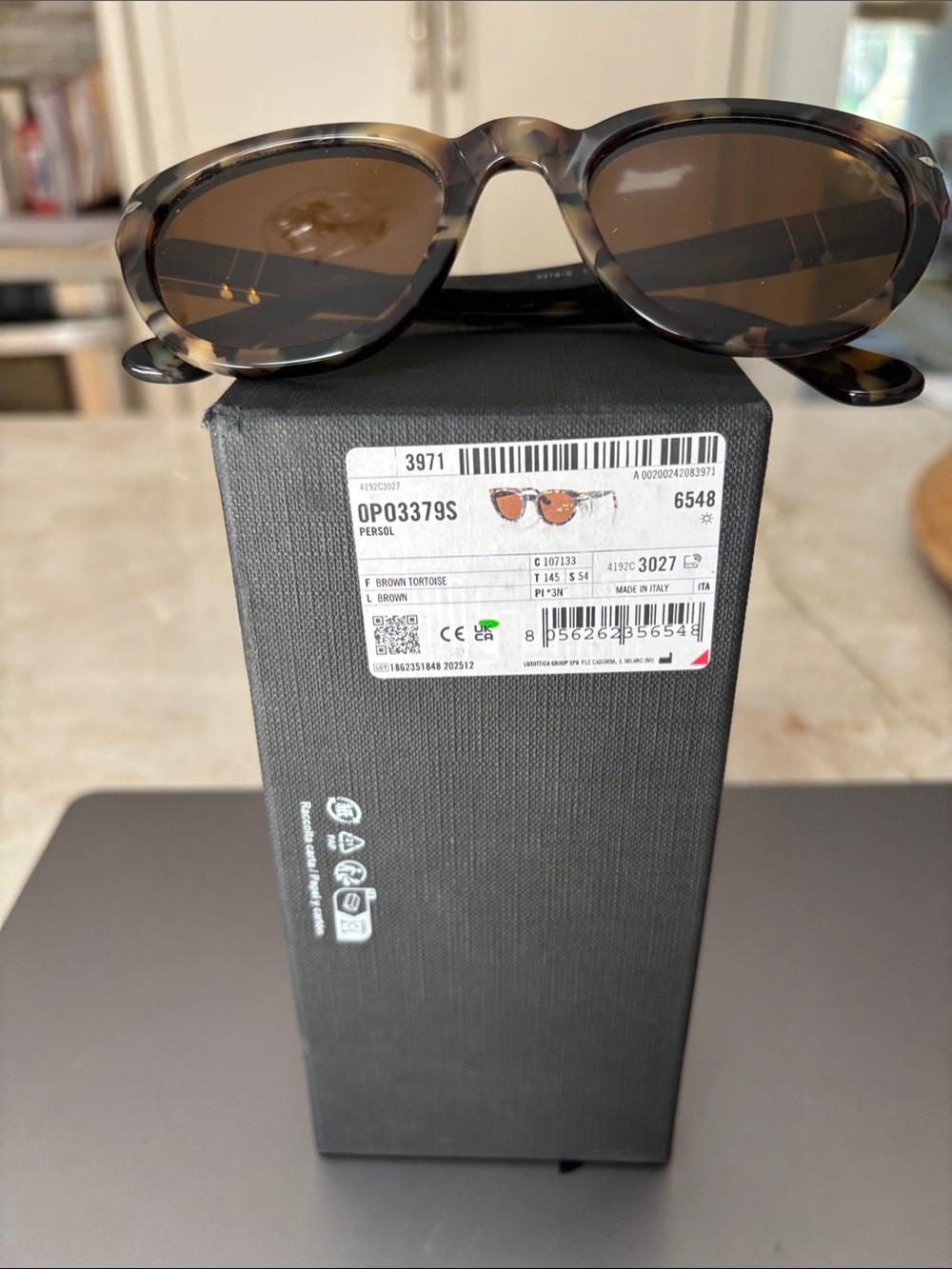 Persol Brown Tortoise Frame Sunglasses with Brown Lenses